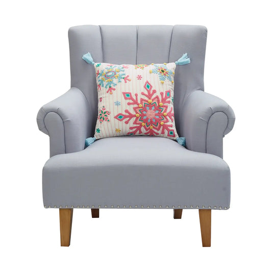 Holiday Snowflake Pillow With Tassels