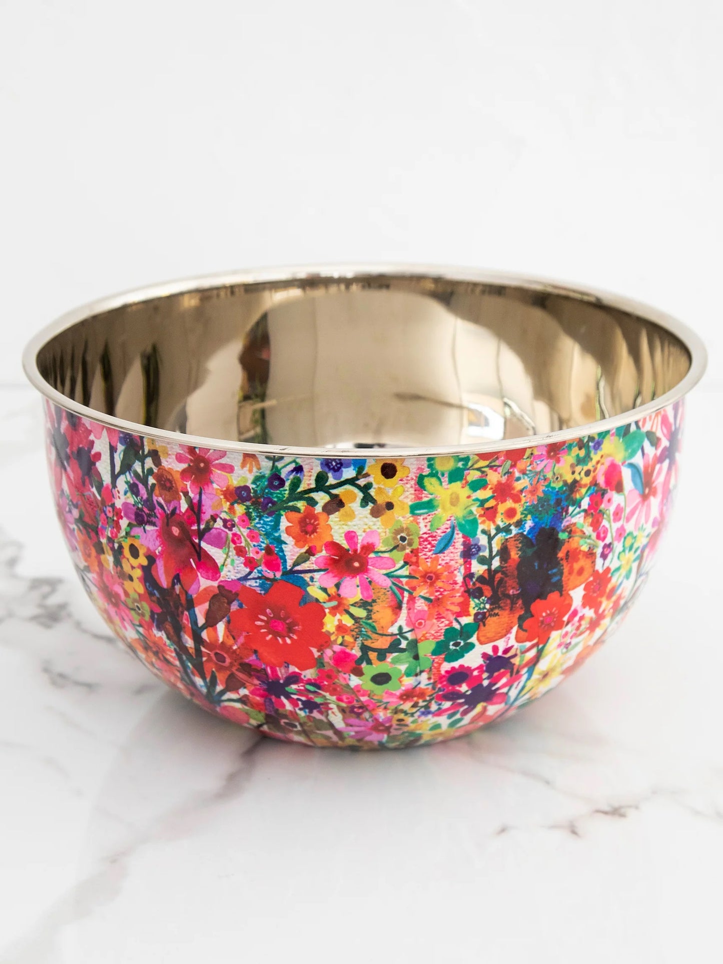 Natural Life Stainless Steel Bowl - Large Watercolor Floral