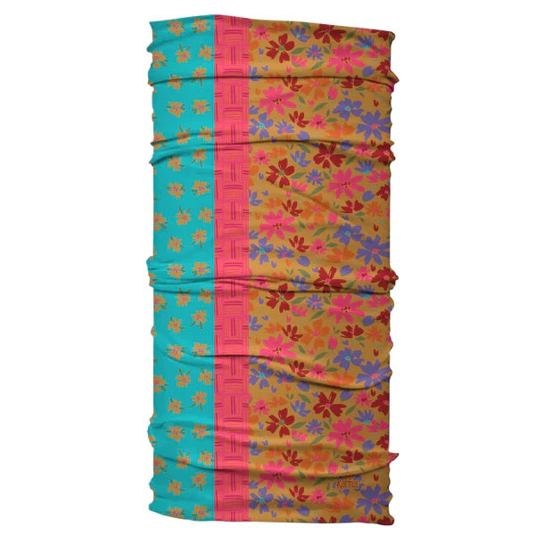 Wide Headband - Teal/Apricot Floral