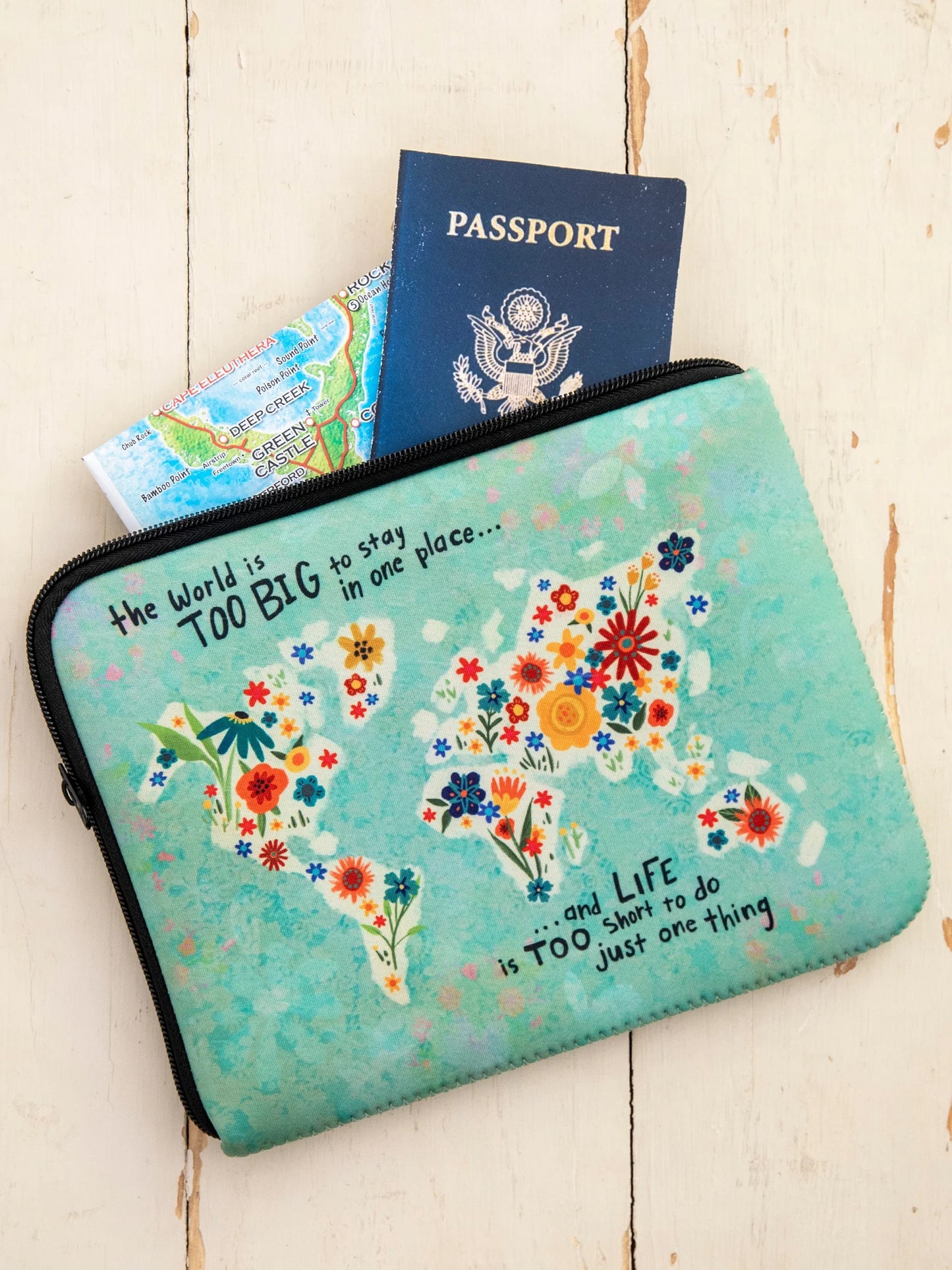 Natural Life Travel Document Pouch - The World Is Too Big
