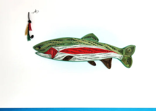5x7 Quilled Greeting Card - Trout