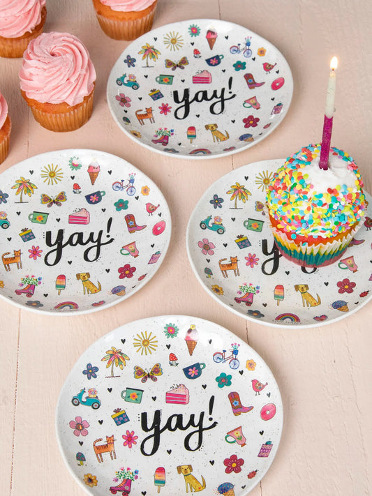 Melamine Party Plates Set of 4 - Yay