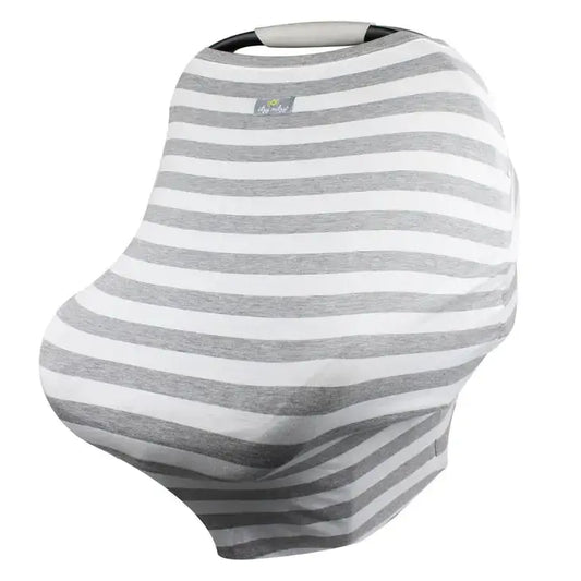 Mom Boss™ 4-in-1 Multi-Use Car Seat + Nursing Cover - Heather Gray Stripe