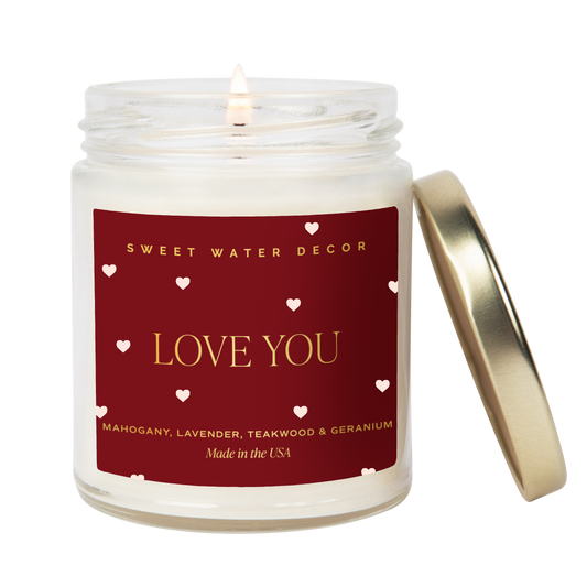 Love You Hearts Soy Candle