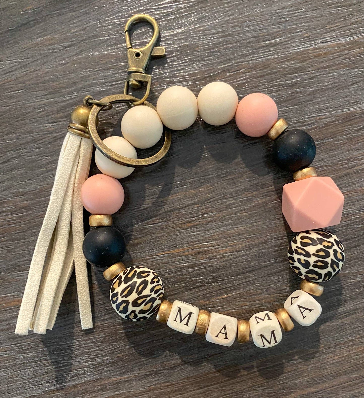 Silicone Wristlet Keychain - Mama
