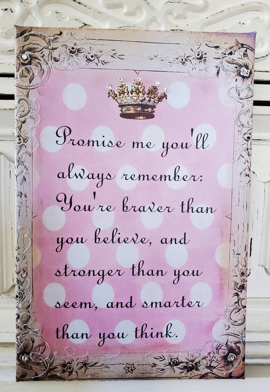 Canvas with Glitter - Promise Me