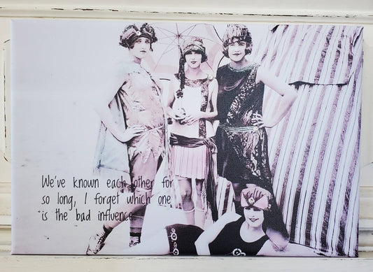 Canvas - Vintage Beach Beauties Friends Bad Influence