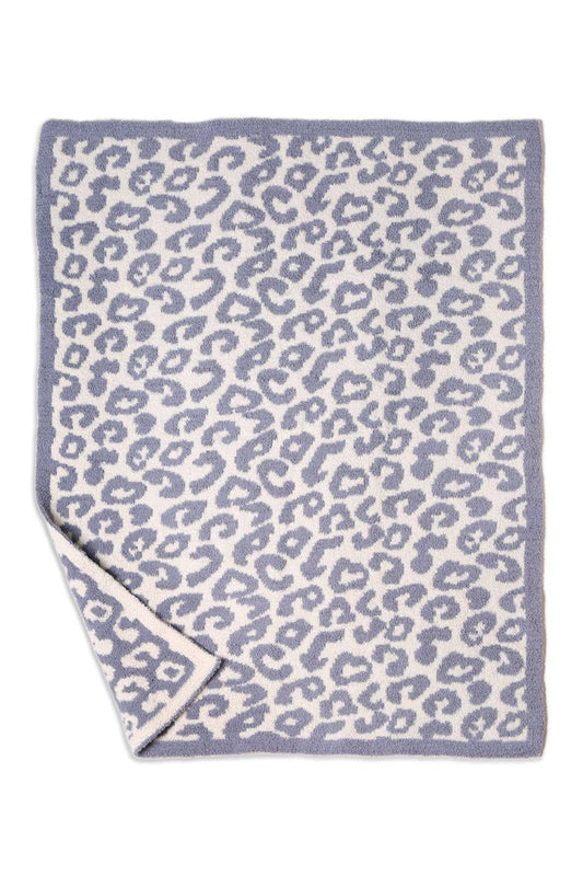 Luxury Cozy Kids Blanket - Blue Leopard