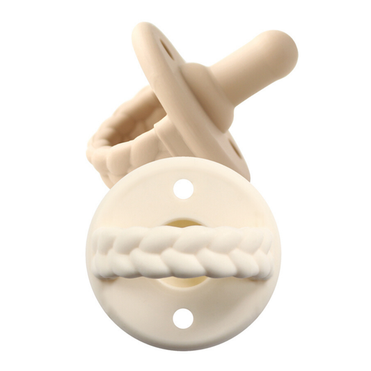 Sweetie Soother™ Pacifier Sets (2-pack) - Toast + Buttercream Braids