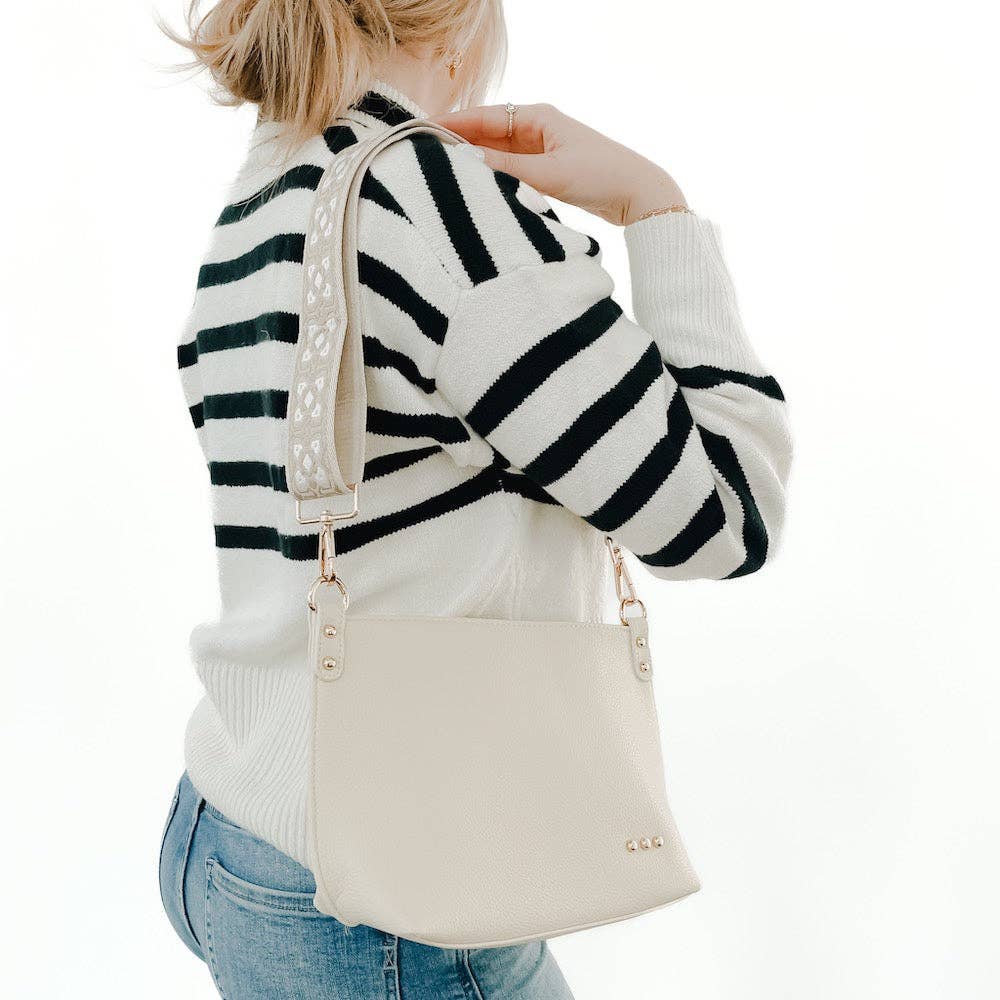 Cora Structured Hobo Bag - Cream