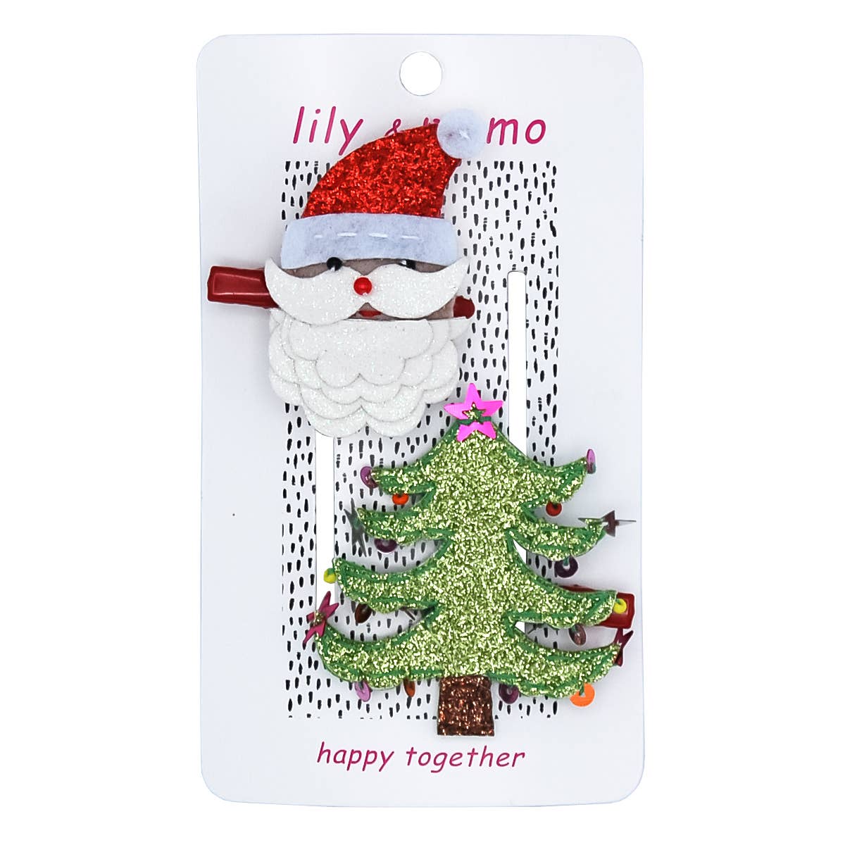 Santa and Christmas Tree Hair Clips