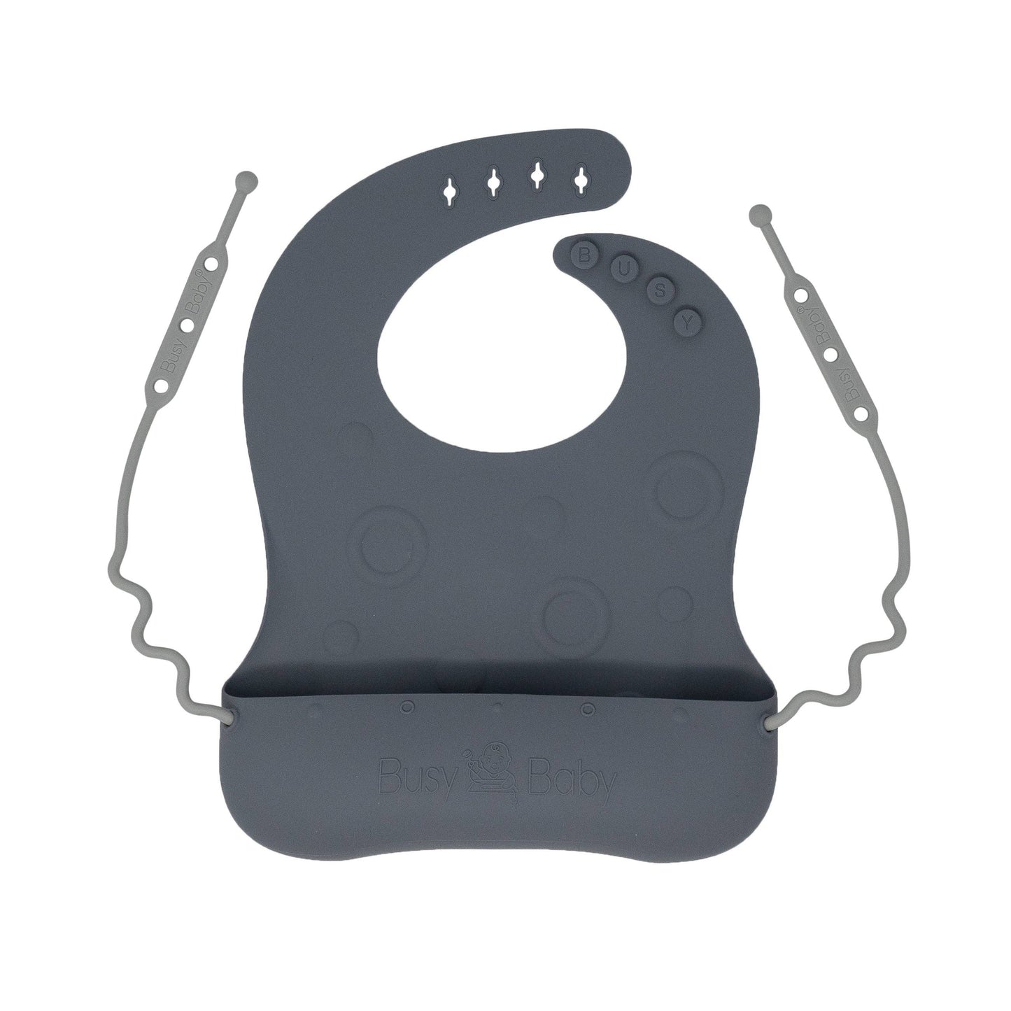 Busy Baby Bungee Bib - Pewter