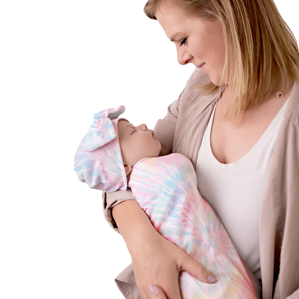 Cutie Cocoon™ Matching Cocoon & Hat Sets - Rainbow Tie Dye
