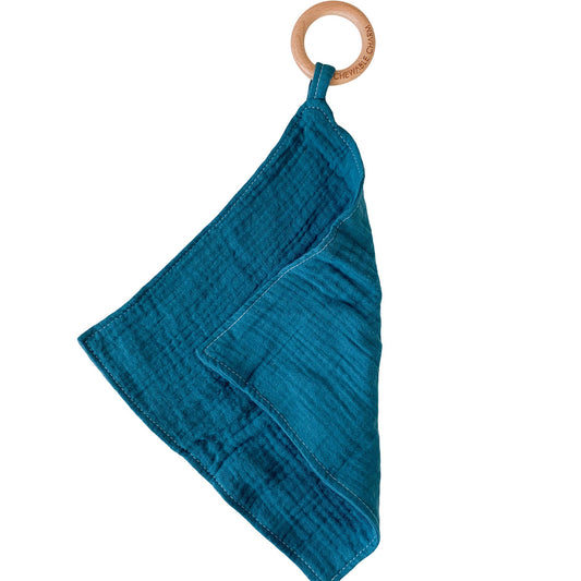 Muslin Teething Ring- Chambray Indigo