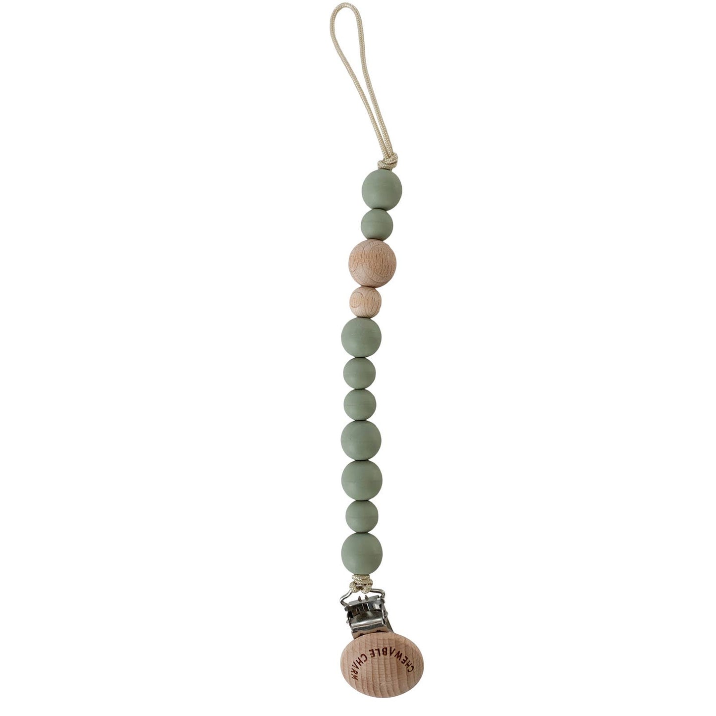 Classic Pacifier Clip - Wood & Succulent