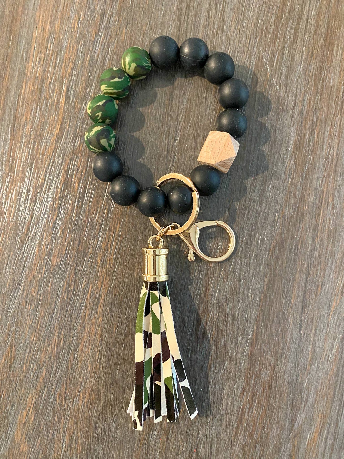 Silicone Wristlet Keychain - Camouflage
