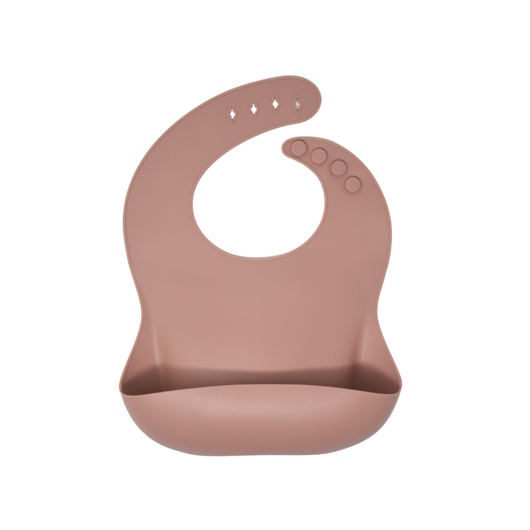 Silicone Catch Bib - Rosewood