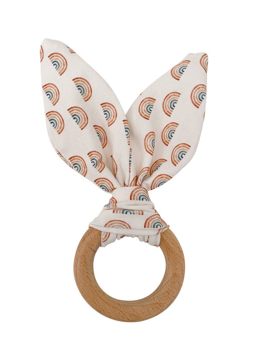 Crinkle Bunny Ears Teether - Rainbow