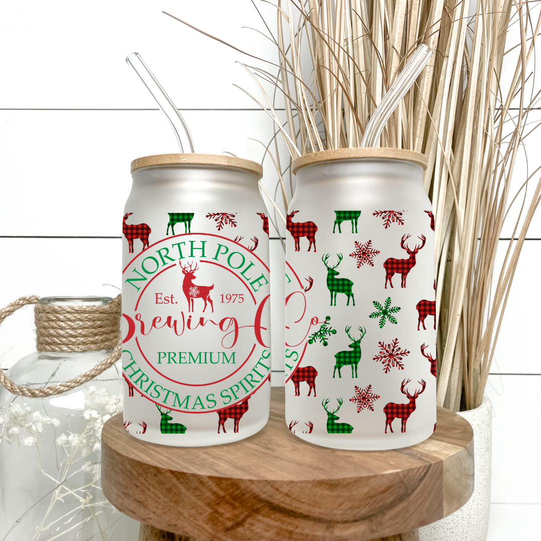 16 Oz Can Glass - North Pole