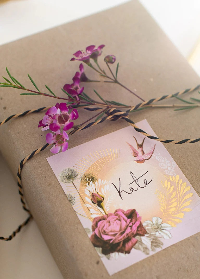 Gift Label Stickers - Lavender Rose