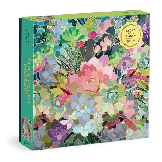 Succulent Mosaic 500 Piece Foil Jigsaw Puzzle