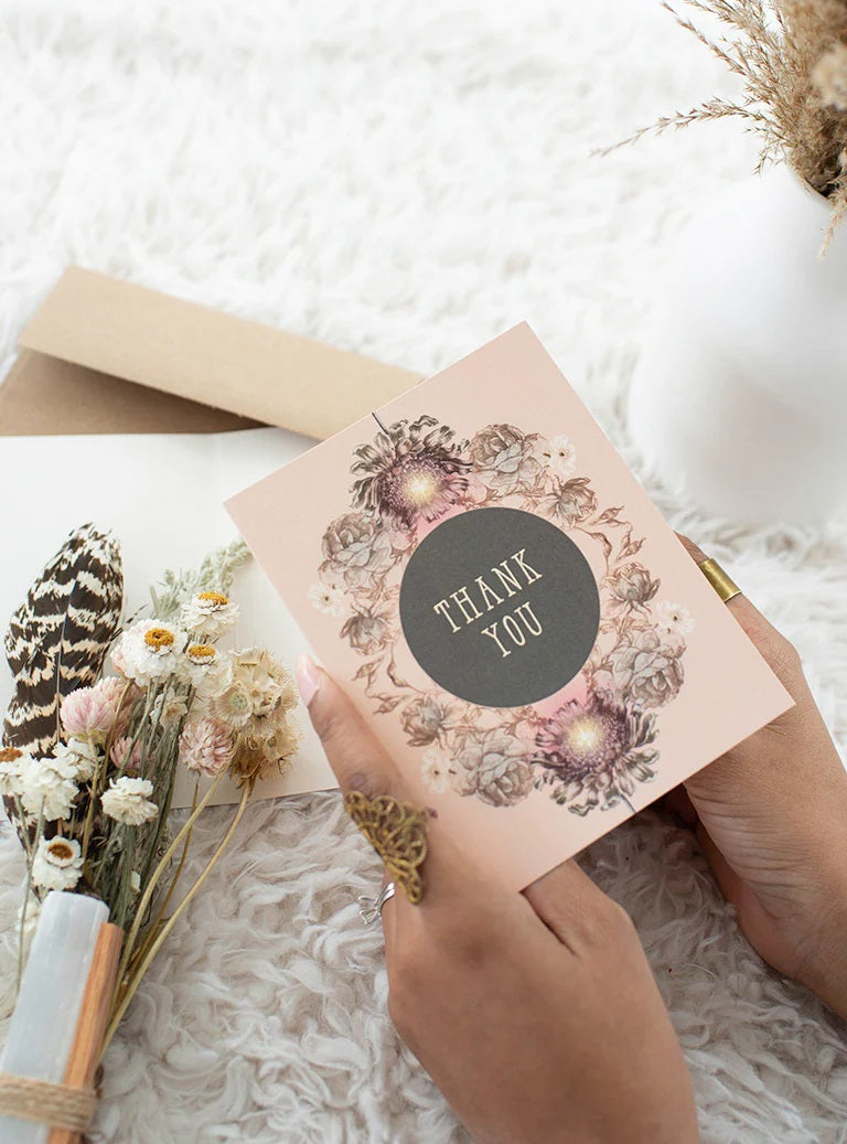 Thank You Boxed Card Set - Rose Circle