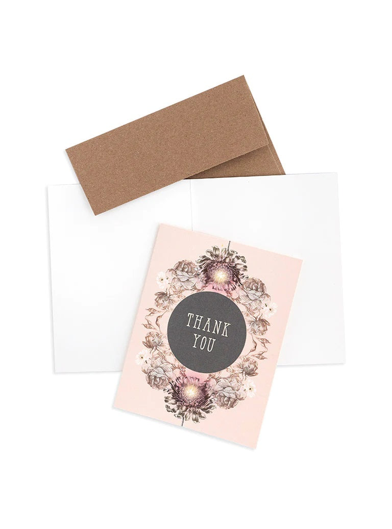 Thank You Boxed Card Set - Rose Circle