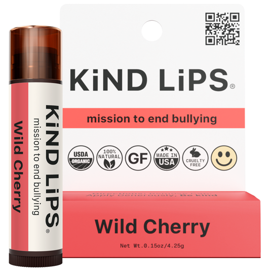 Organic Lip Balm, Wild Cherry, Kind Lips, Single Hang Pack