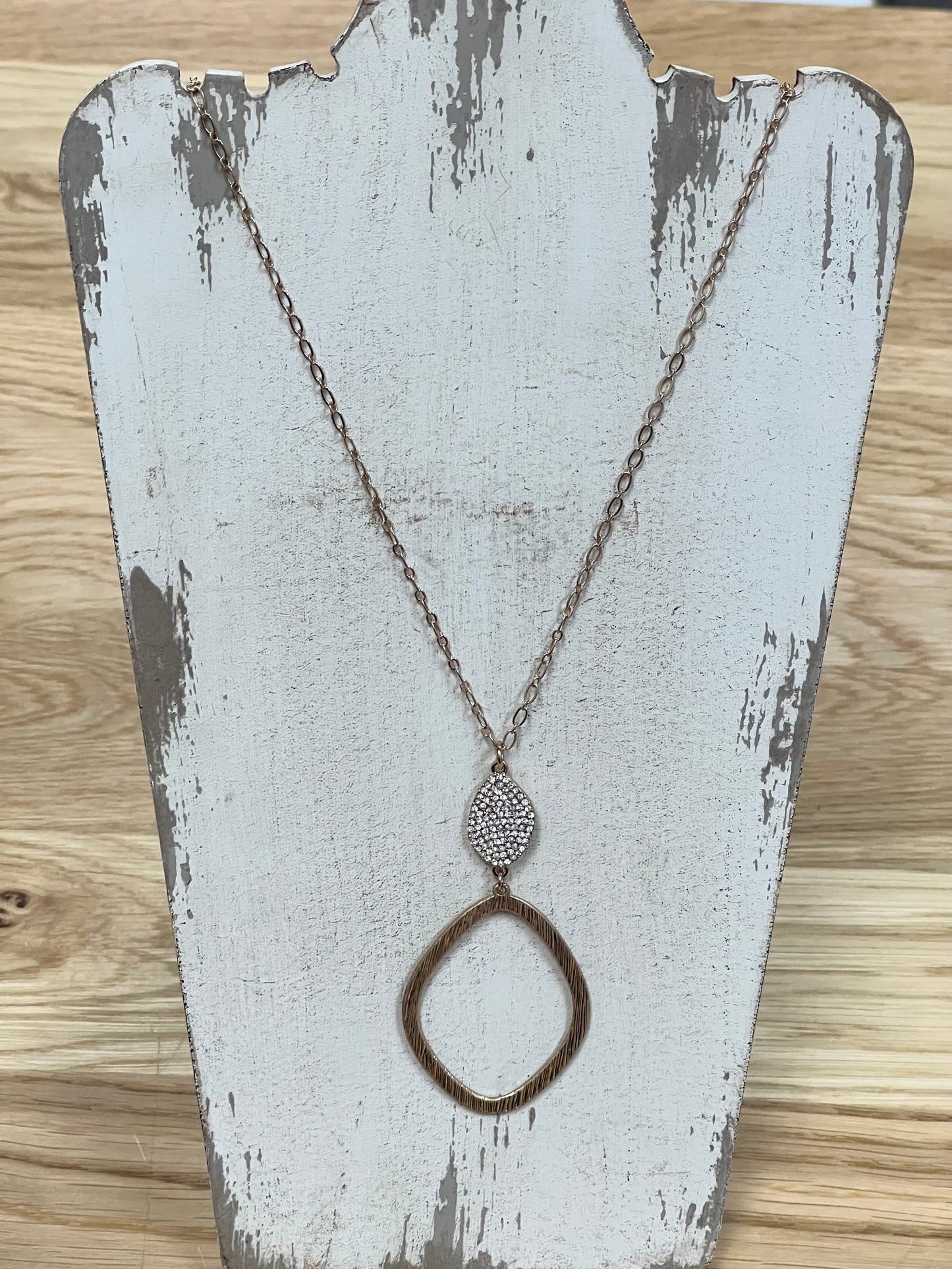 Gold Hoop & Crystals Necklace
