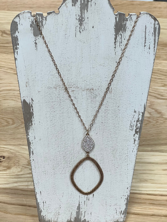 Gold Hoop & Crystals Necklace