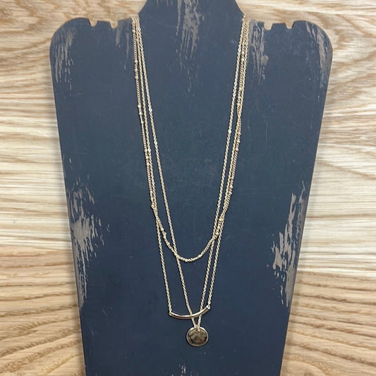Gold Two Necklace Layered Chains