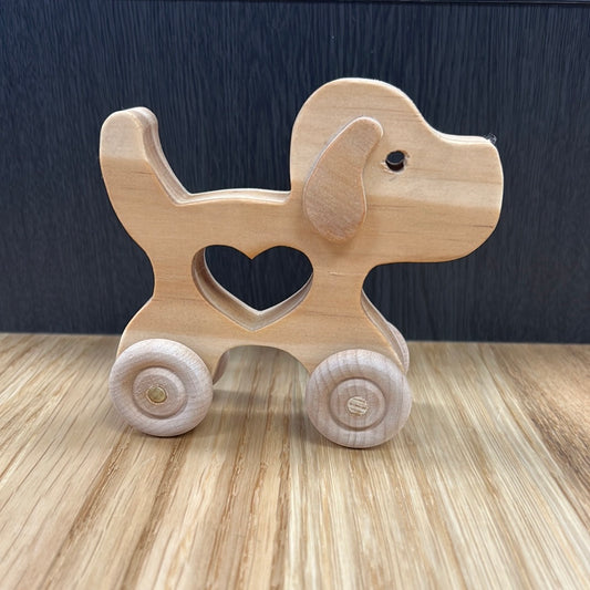 Handmade Wood Push Toy - Puppy