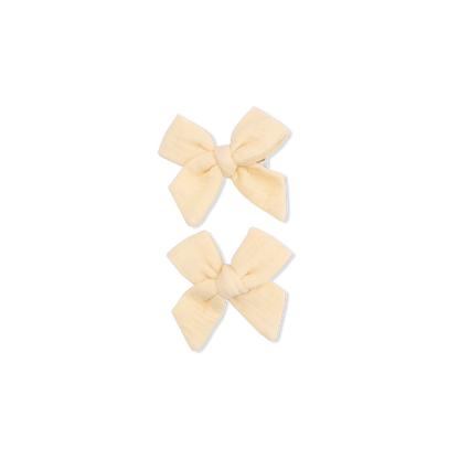 Solid Muslin Italian Straw Bow Clips