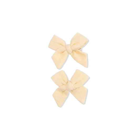 Solid Muslin Italian Straw Bow Clips