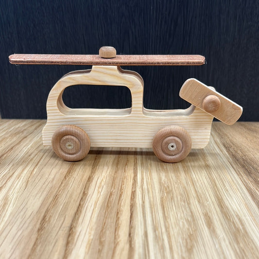 Handmade Wood Push Toy - Helicopter