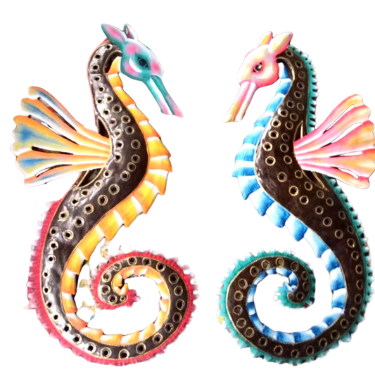 Painted Vibrant Seahorses (Set of 2)