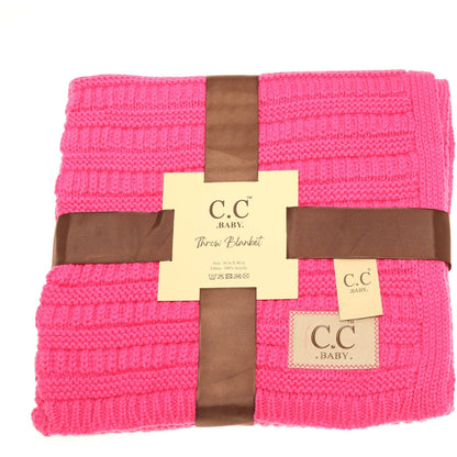 Solid Ribbed Knit Baby Bedding Blanket