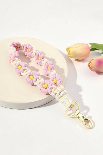 Daisy Flower Wristlet Keychain