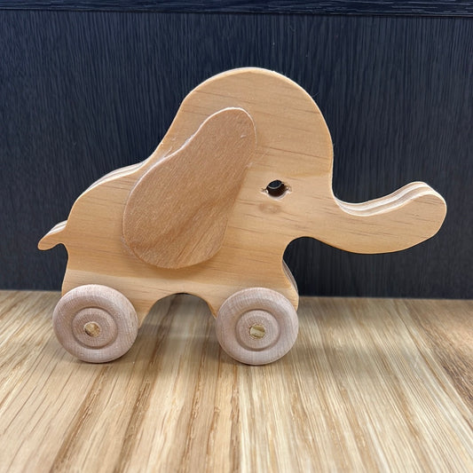 Handmade Wood Push Toy - Elephant