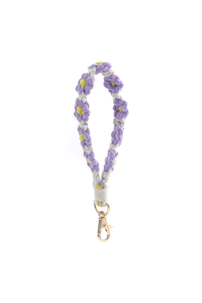 Daisy Flower Wristlet Keychain