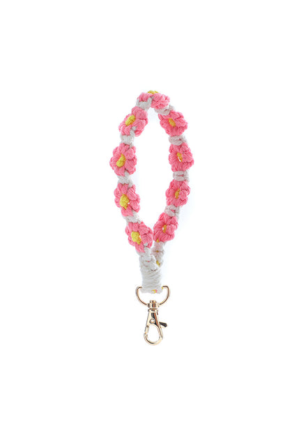 Daisy Flower Wristlet Keychain