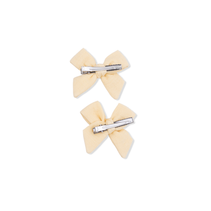 Solid Muslin Italian Straw Bow Clips