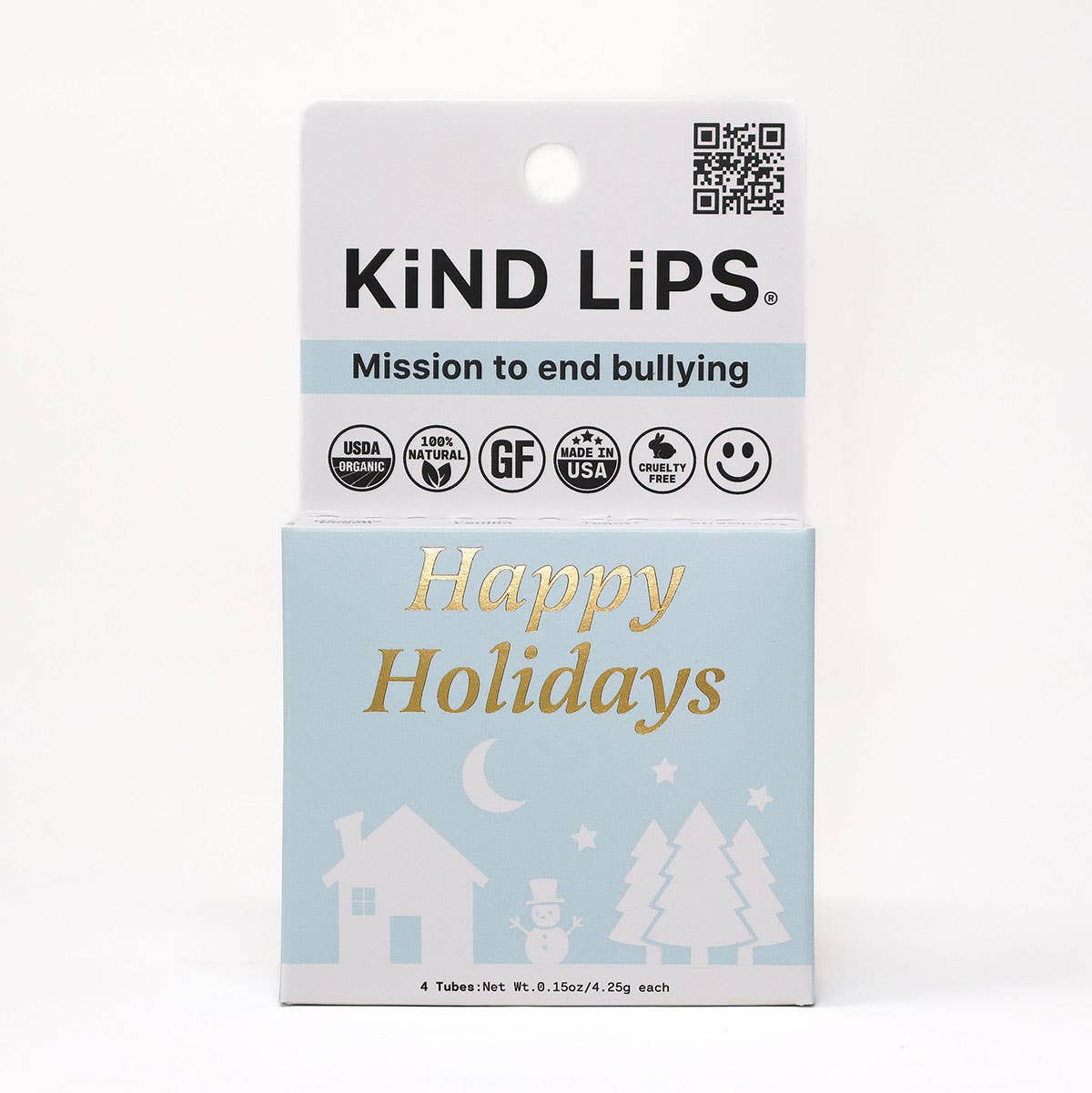 Variety 4 Pack, Stocking Stuffer, Holiday, Organic Lip Balm