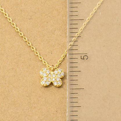Gold Dipped Pave Mini Butterfly Charm Necklace