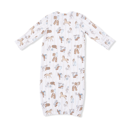 Cowboy Nursery - Lap Shoulder Gown & Beanie Hat