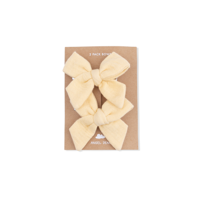 Solid Muslin Italian Straw Bow Clips