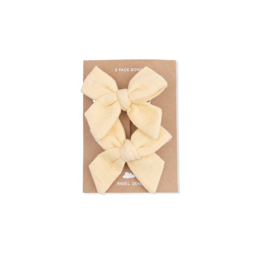 Solid Muslin Italian Straw Bow Clips