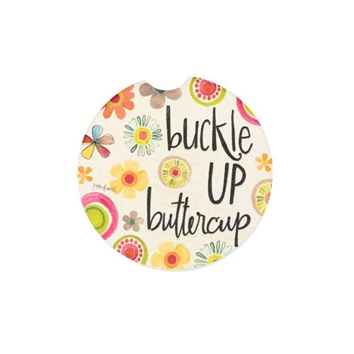 Buckle Up Buttercup Car Coaster