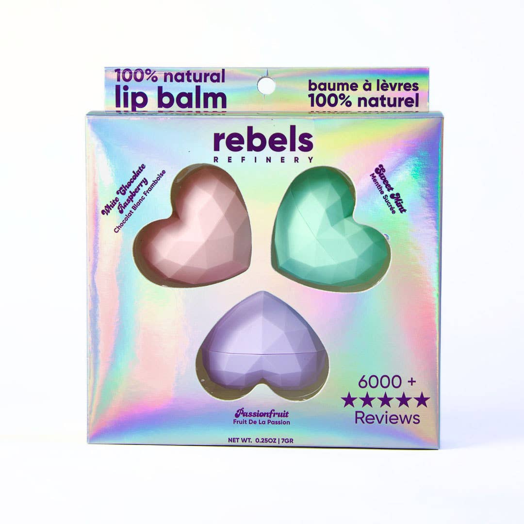3 Pack Heart Lip Balm Gift Set
