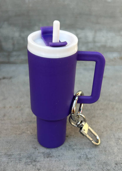 Plastic Tumbler Keychain with Removable Lid : Red